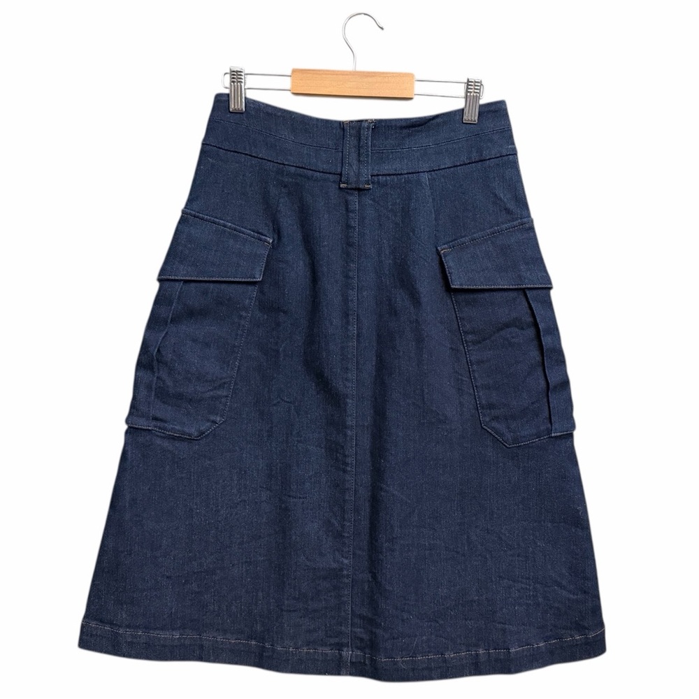 Massimo Dutti Button-Through Denim Skirt - Picture 3 of 9